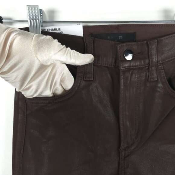 NWT‎ JOE’S THE CHARLIE High Rise Coated Skinny Ankle Brown Pants Size 24 - Picture 8 of 16